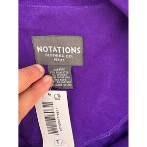 Notations Petite Purple Sueded Blazer Jacket Size PM 3 Button 3/4 Sleeve